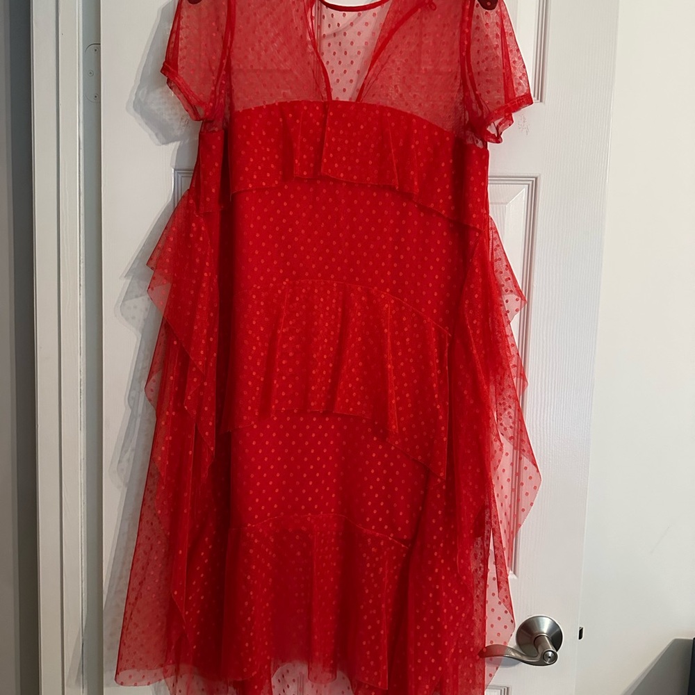 Red Ruffled Dress